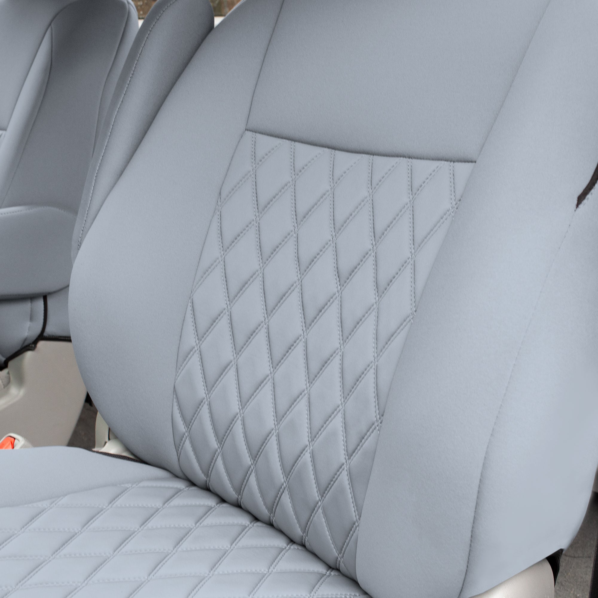 FH Group AFCM5020SOLIDGRAY-FRONT Solid Gray Neoprene Custom Car Seat Cover For 2018-2023 Toyota Sienna with Air Freshener