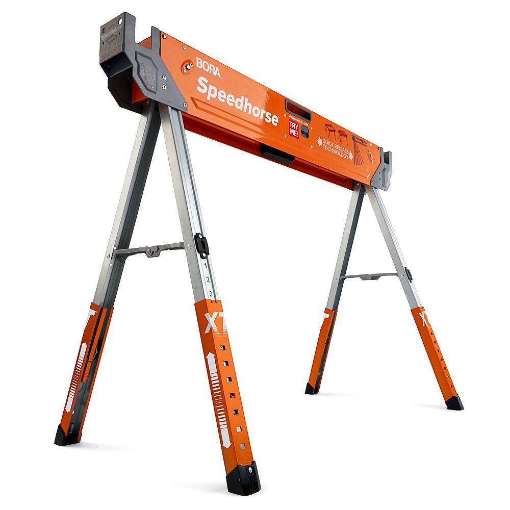 BORA 30 in. to 36 in. H Steel Speed Horse XT Adjustable Height Sawhorse with Auto Release Legs PM-4550