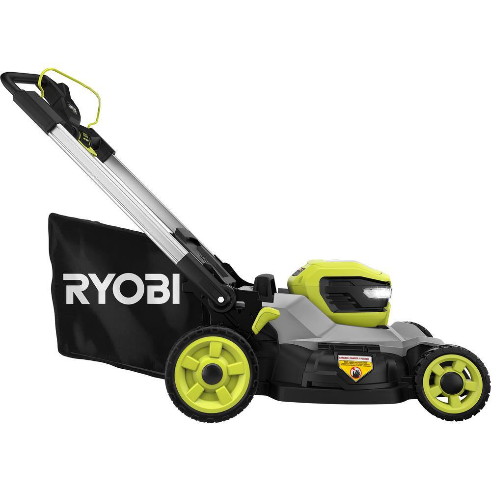 RYOBI 40V HP Brushless 21 in. Battery Walk Behind Dual Blade Push Lawn Mower with 7.5 Ah Battery and Rapid Charger RY401200