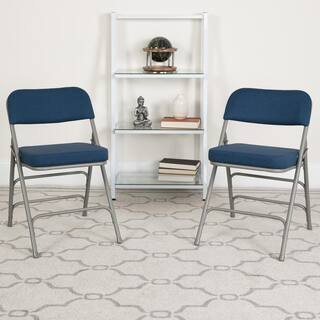 Flash Furniture Navy Metal Folding Chair (2-Pack) CGA-AW-167340-NA-HD