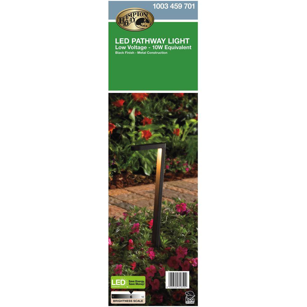 Hampton Bay 9-Watt Millennium Black Outdoor Integrated LED Landscape Path Light (4-Pack) JPZ1502L-4PK