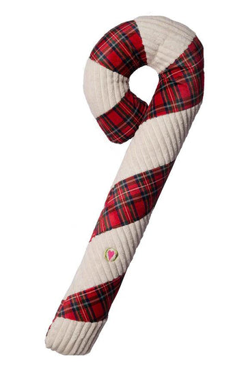 HuggleHounds Totally Tartan Candy Cane Dog Toy