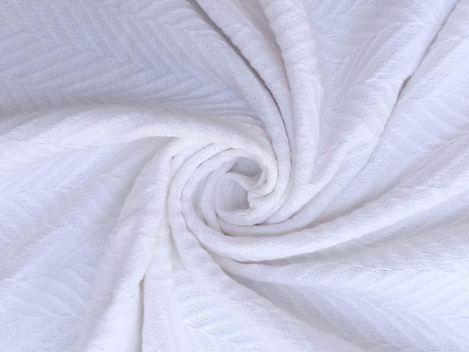 Eurotex 100% Cotton Blanket Queen 90 x 90 inches， Summer Lightweight Soft Breathable Blanket， White