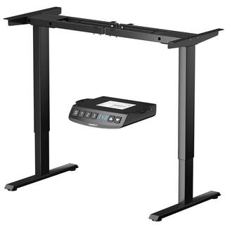 Costway 23 in. Black Rectangle Coffee Table Electric Adjustable Standing Up Desk Frame Dual Motor with Controller HW67380US-BK