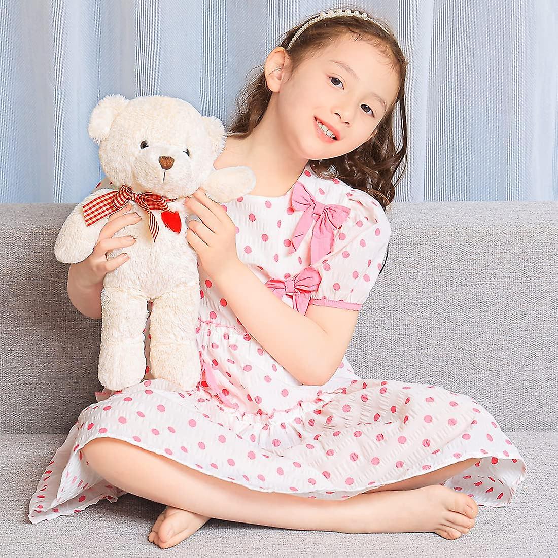 Small Teddy Bear Cute Teddy Bear Stuffed Animals， Teddy Bear Plush Toy For Girls Girlfriend， Teddy Bear Doll Gifts(white， 35cm/13.7inch)