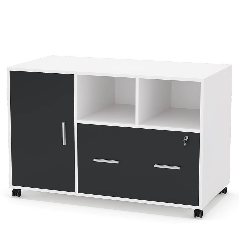 TRIBESIGNS WAY TO ORIGIN Catherine White Engineered Wood File Cabinet with Lock and Drawer HD-C0312