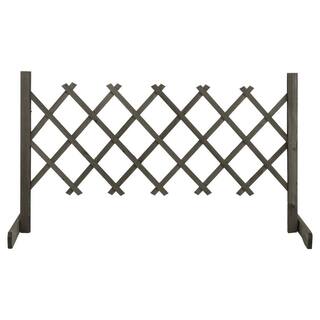 Movisa 23.6 in. Solid Fir wood Garden Fence Gray Y-MVDOHHHKXJ