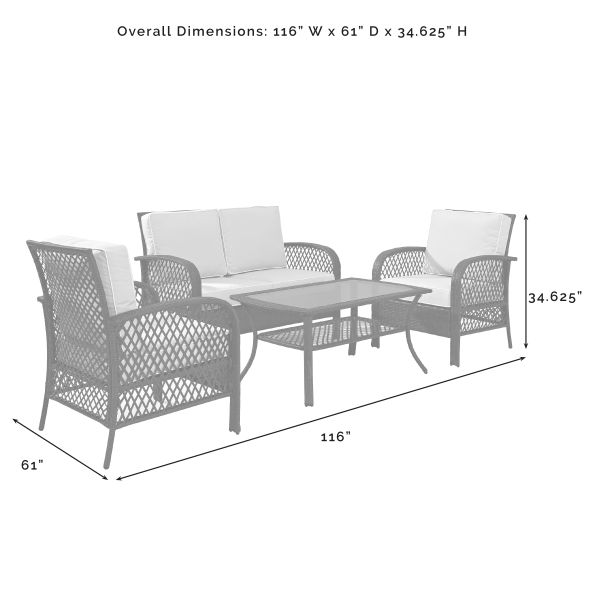 Tribeca 4Pc Outdoor Wicker Conversation Set