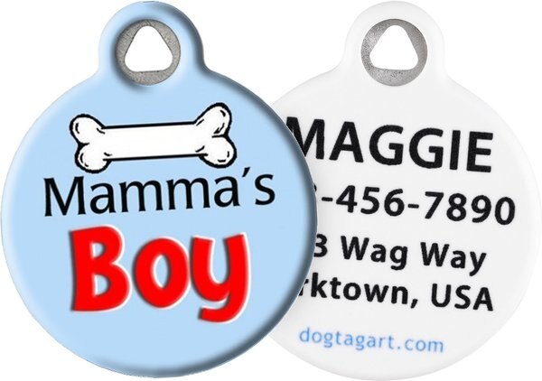 Dog Tag Art Mama's Boy Personalized Dog and Cat ID Tag