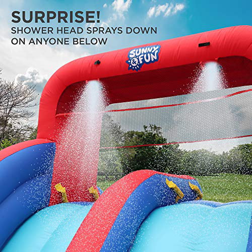 Sunny & Fun Inflatable Water Slide & Blow up Pool, Kids Water Park for Backyard