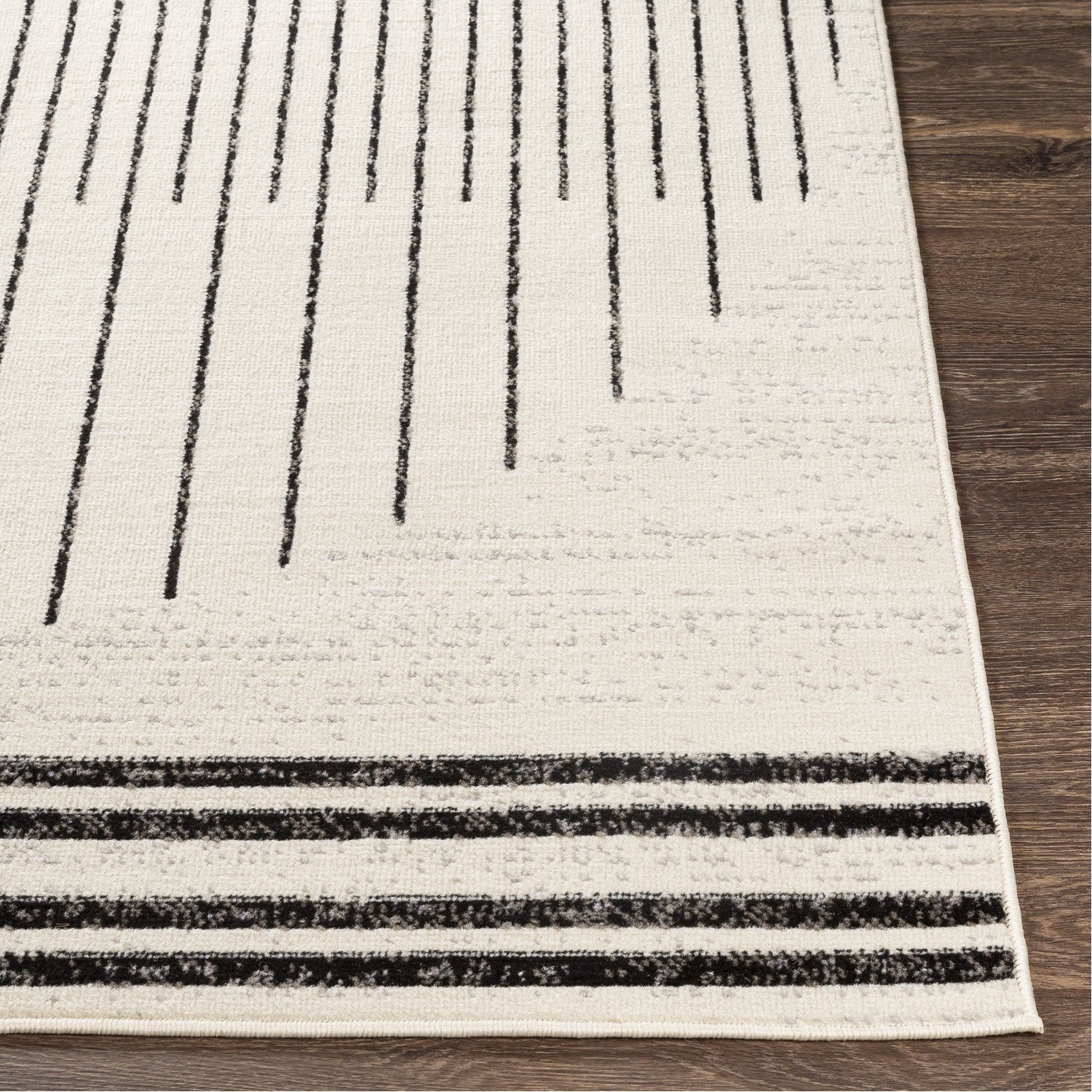 Pisa Rug in Black, Ivory, Medium Gray, Light Gray