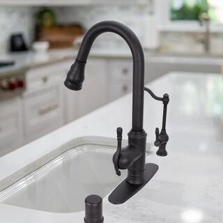 Akicon Single Handle Pull-Down Sprayer Kitchen Faucet in Oil Rubbed Bronze AK415-ORB