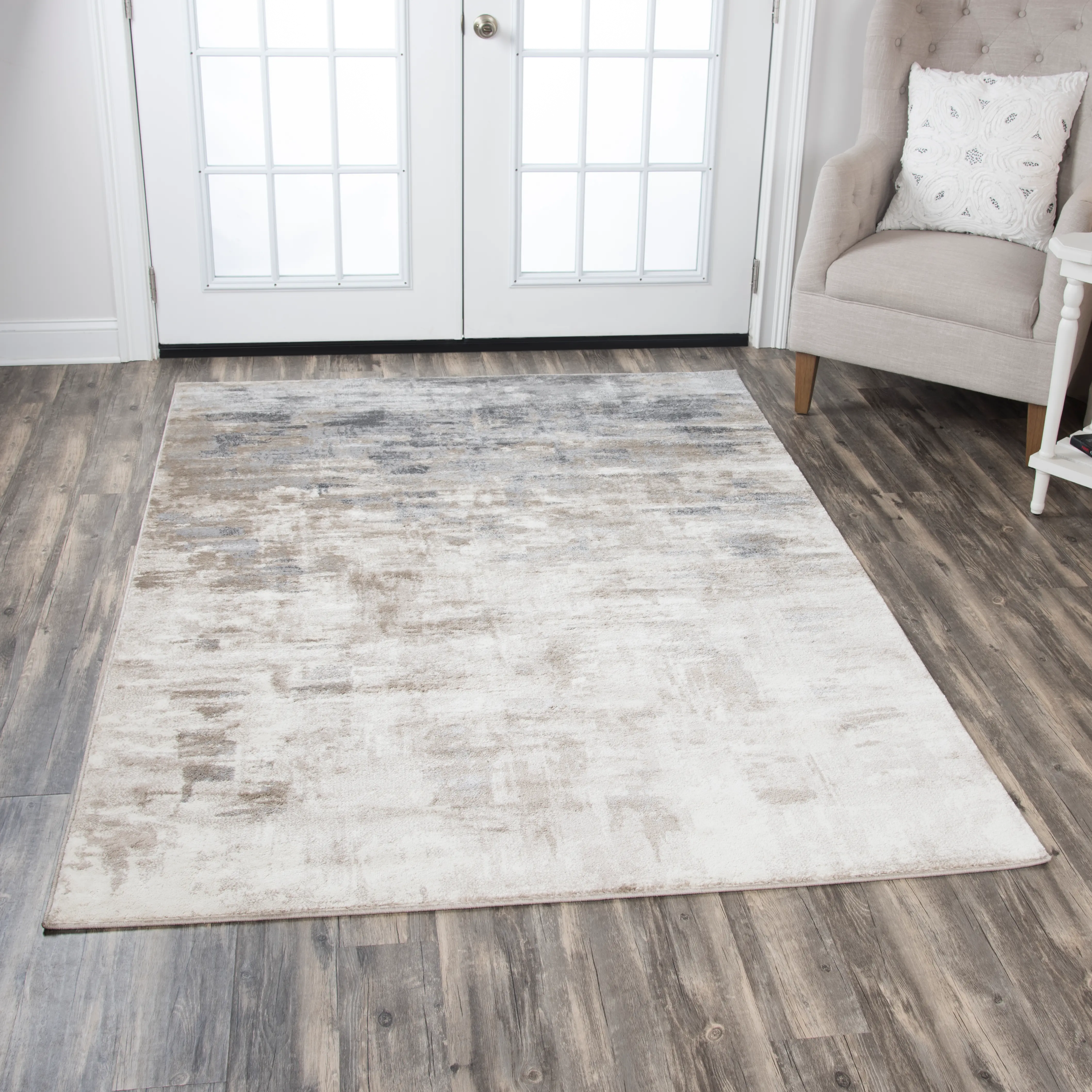 Encore 5 x 7 Contemporary Beige Area Rug