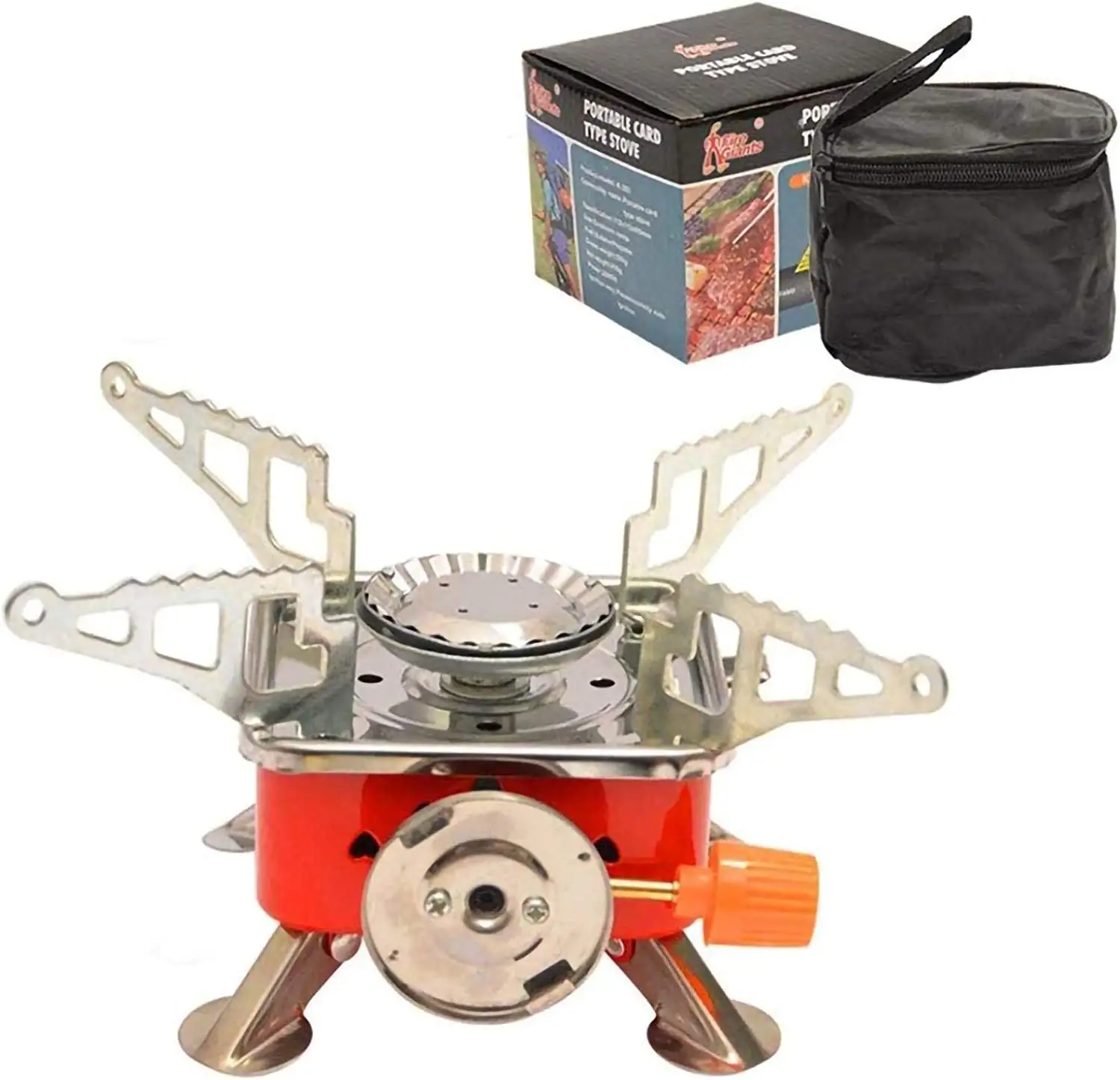 Ultralight Camping Stove Portable Mini Outdoor Folding Metal Camping Gas Stove Windproof Furnace Burner Backpacking Hiking