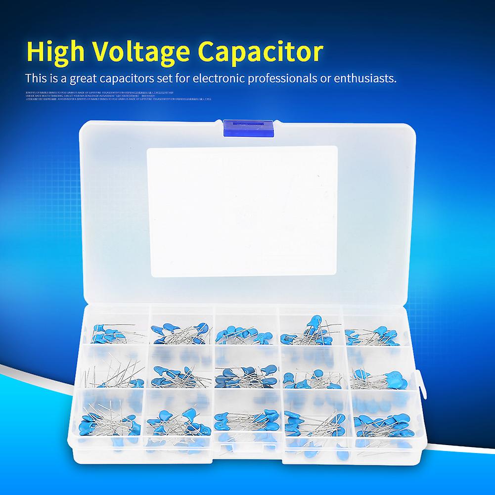 180pcs 100pf-10000pf 15 Value 1kv High Voltage Ceramic Capacitors Assortment Kit