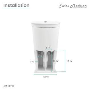 Swiss Madison Santorini 1-piece 1.11.6 GPF Dual Flush Elongated Toilet in Glossy White Seat Included SM-1T190