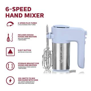 HOLSTEIN HOUSEWARES 6-Speed 250-Watt Lavender Hand Mixer with Turbo Function HH-09101015L