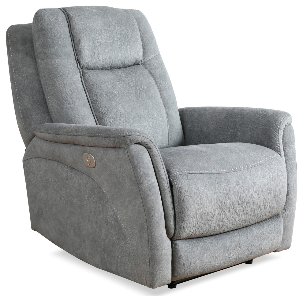 Parker Living Linus Hudson Grey Power Zero Gravity Recliner   Transitional   Recliner Chairs   by Parker House  Houzz