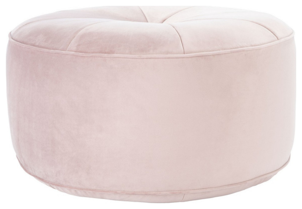 Siam Round Ottoman  Blush   Contemporary   Footstools And Ottomans   by Rustic Home Furniture Deco  Houzz