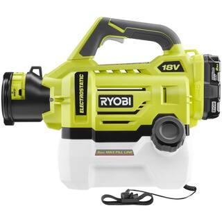 RYOBI ONE+ 18V Cordless Electrostatic 0.5 Gal. Sprayer with Extra (2) Medium  (1) High Nozzles with 2.0 Ah Battery  Charger P2890-A14