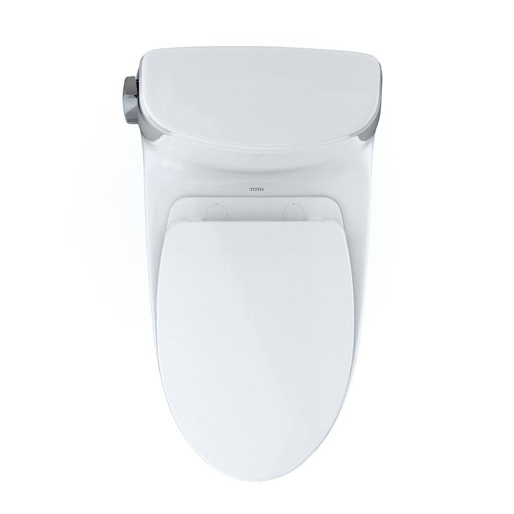 TOTO UltraMax II 1-Piece 1.28 GPF Single Flush Elongated ADA Comfort Height Toilet in Cotton White Seat Included MS604124CEFG#01