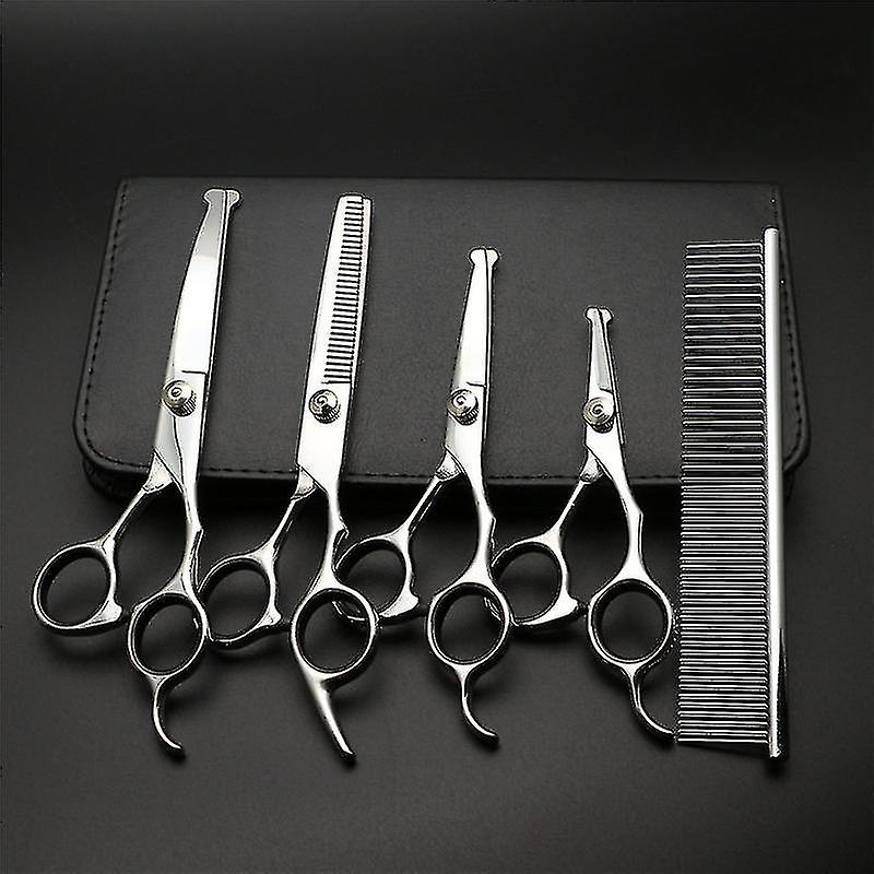 Dog Grooming Kit  Pet Grooming Scissors Set Professional Pet Trimmer Kit Stainless Steel Dog Cat Hair Care Cutting Scissors