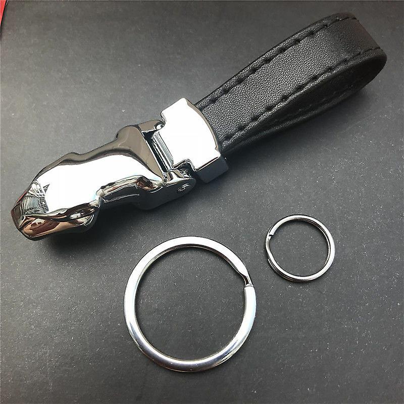 Leopard Head Shape Zinc Alloy Genuine Leather Car Key Chain Fit For Mazda Auto