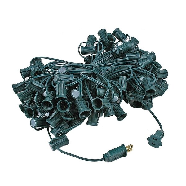 25 Foot C9 Outdoor Magnetic Christmas Stringer，C9 Base，12 Space，Green Wire