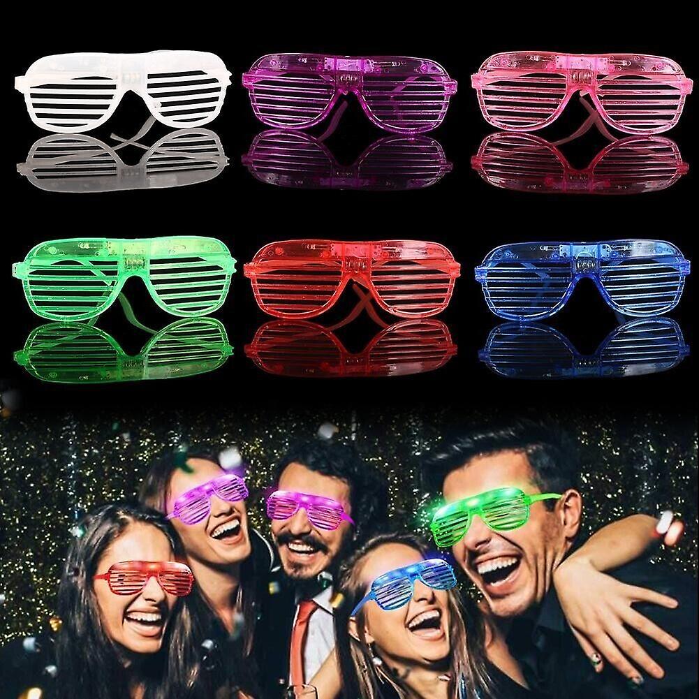 Red led glasses light up shutter shades sunglasses glow in the dark neon party toys