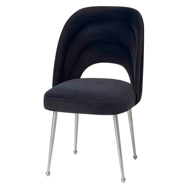 Sia Modern Velvet-upholstered Dining Chair w/ Splayed Steel Legs