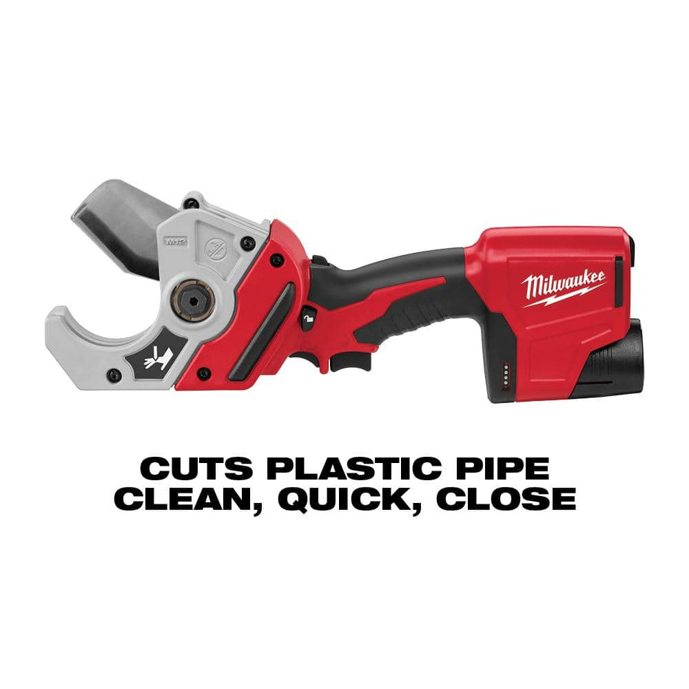 Milwaukee M12 12-Volt Lithium-Ion Cordless PVC Shear Kit With One 1.5 Ah Battery， Charger And Hard Case