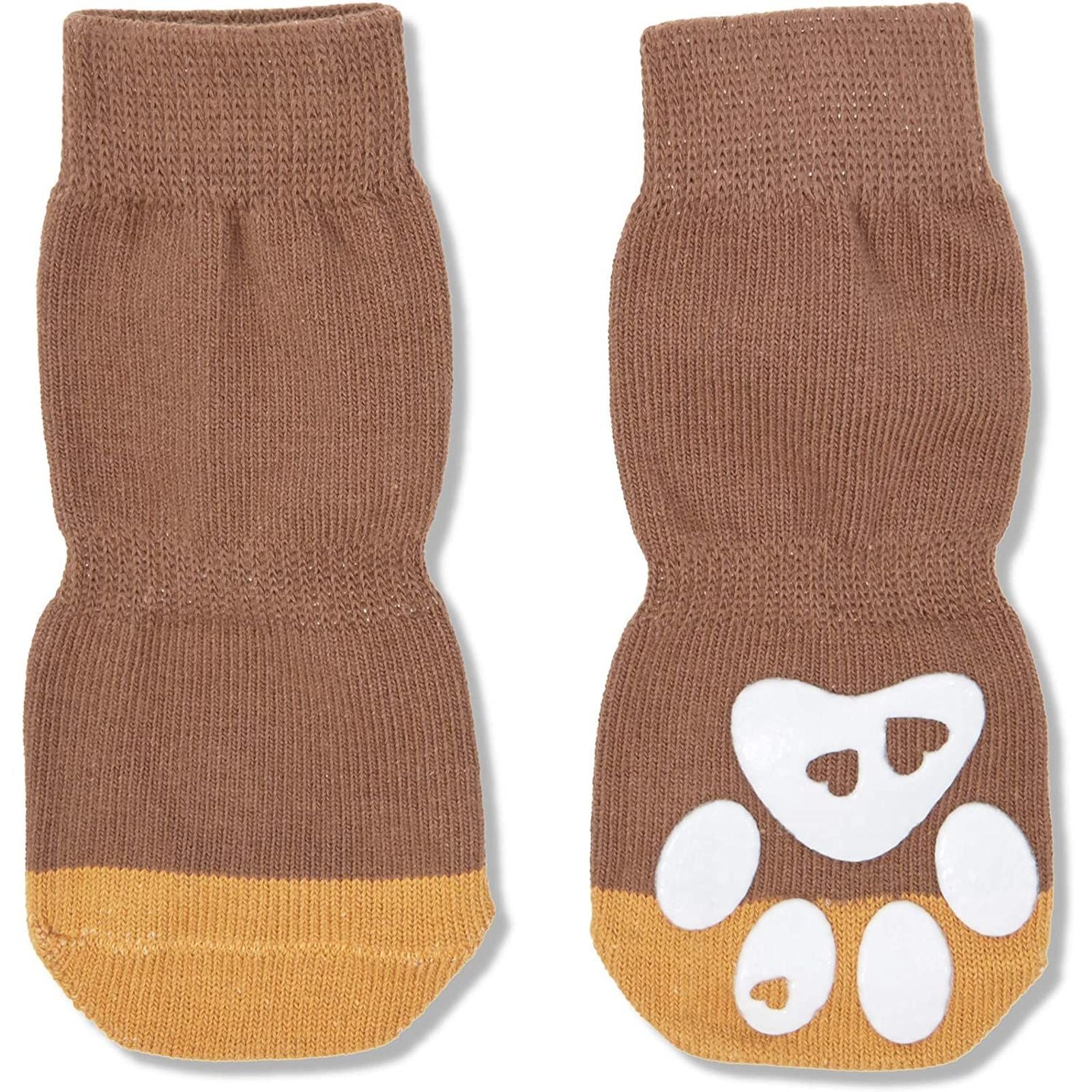 4 Pairs Slip Resistant Dog Socks， Warm Paw Protectors for Dogs， Grippy Doggie Booties for Slippery Hardwood， Linoleum， Tile， Laminate， Marable， and Polished and Waxed Floors， 8 Pieces， Medium