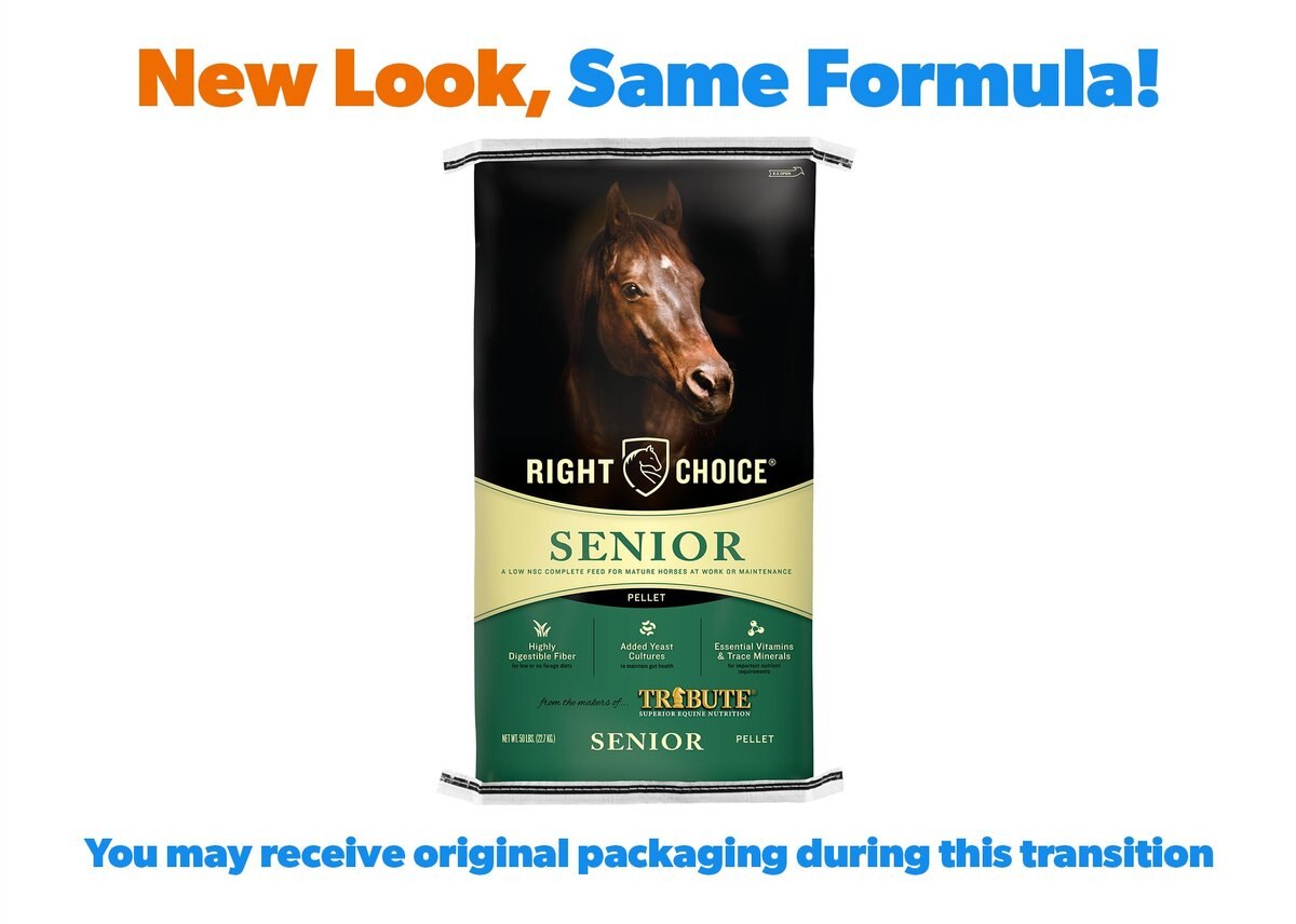 Right Choice Senior Pellet Horse Feed， 50-lb bag