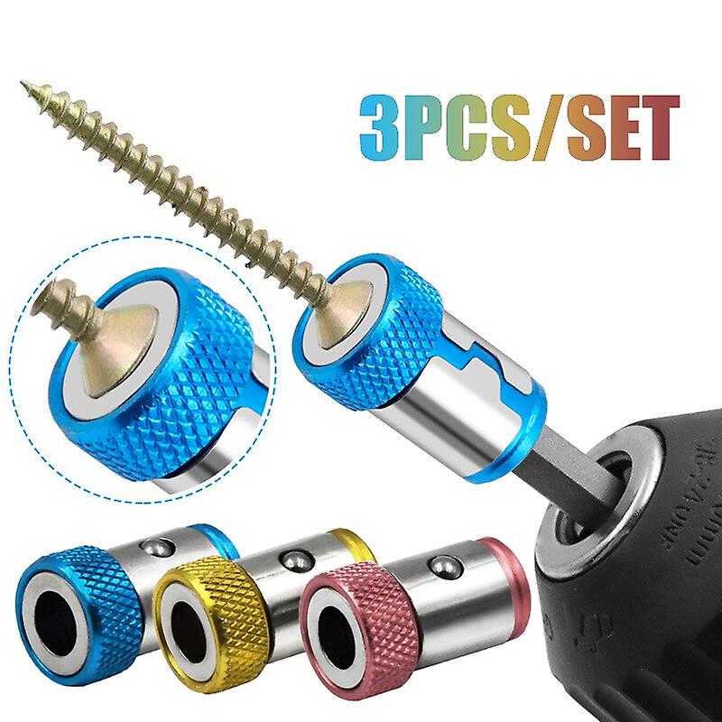 3pc Magnetic Bit Holder Alloy Electric Magnetic Ring Screwdriver Bit Head Strong Non-slip Magnet Ring For Phillip Bit Magnetizer