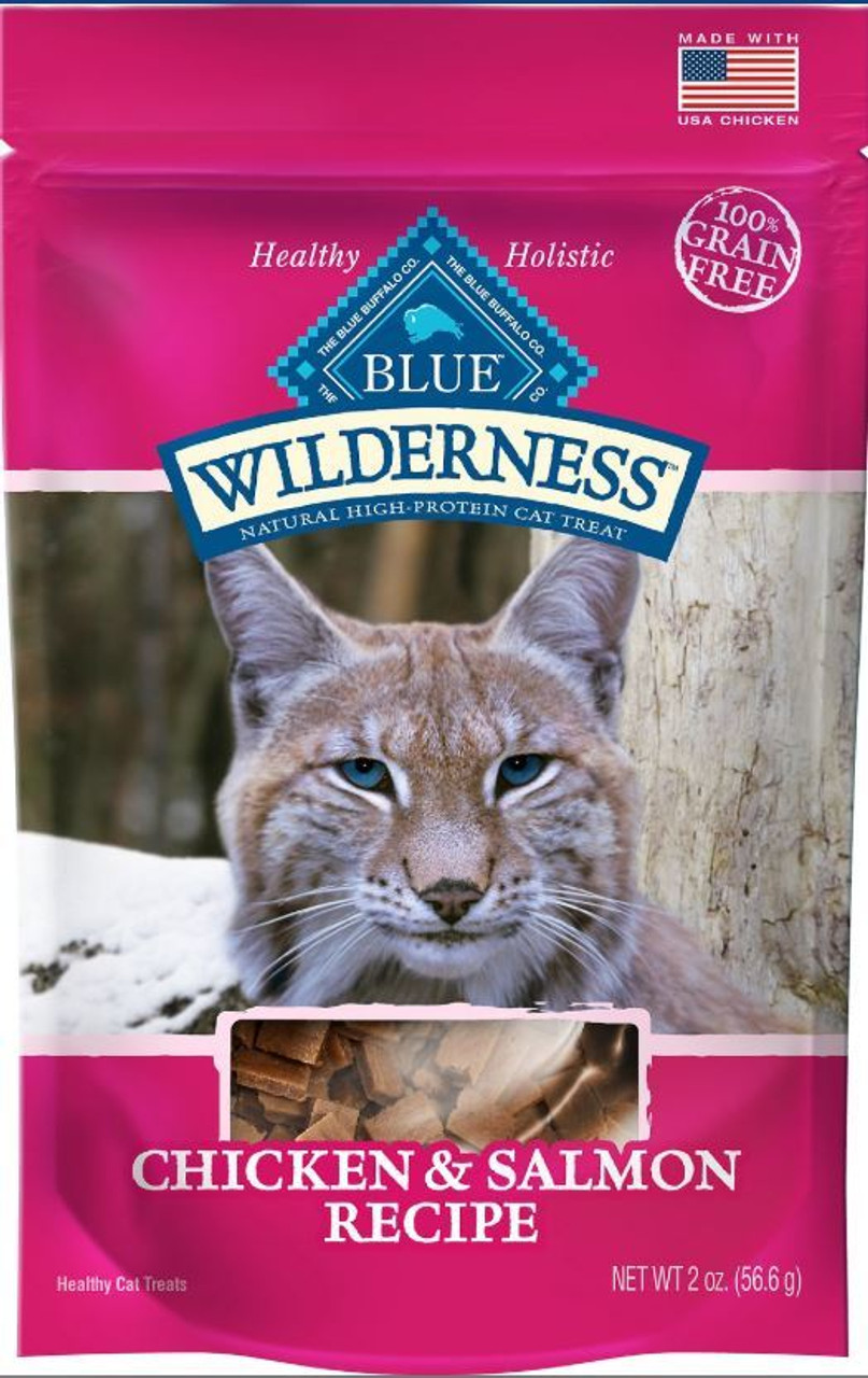 Blue Buffalo Wilderness Chicken and Salmon Grain Free Cat Treats 2oz Bag