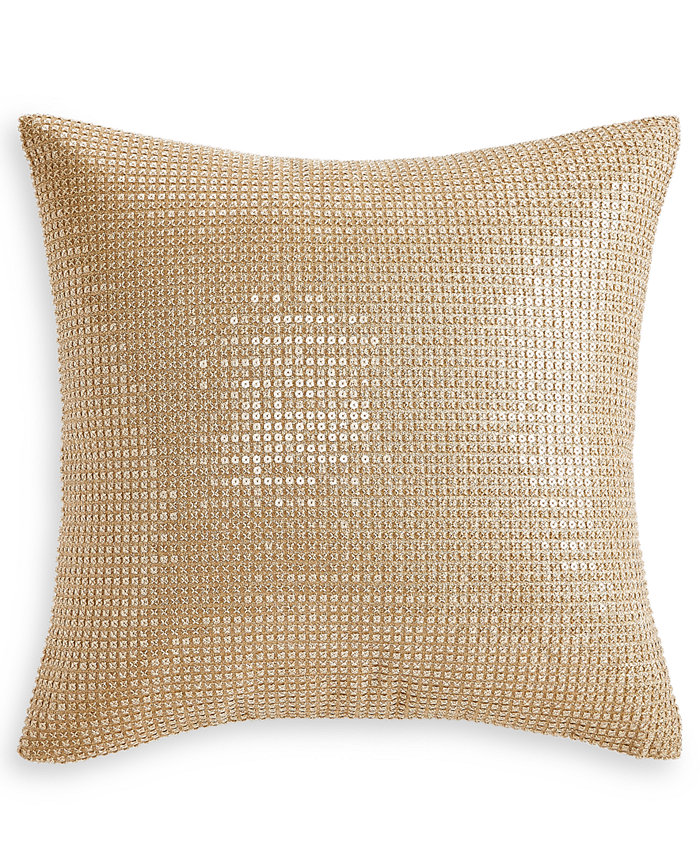 Hotel Collection Metallic Stone Decorative Pillow， 18 x 18，