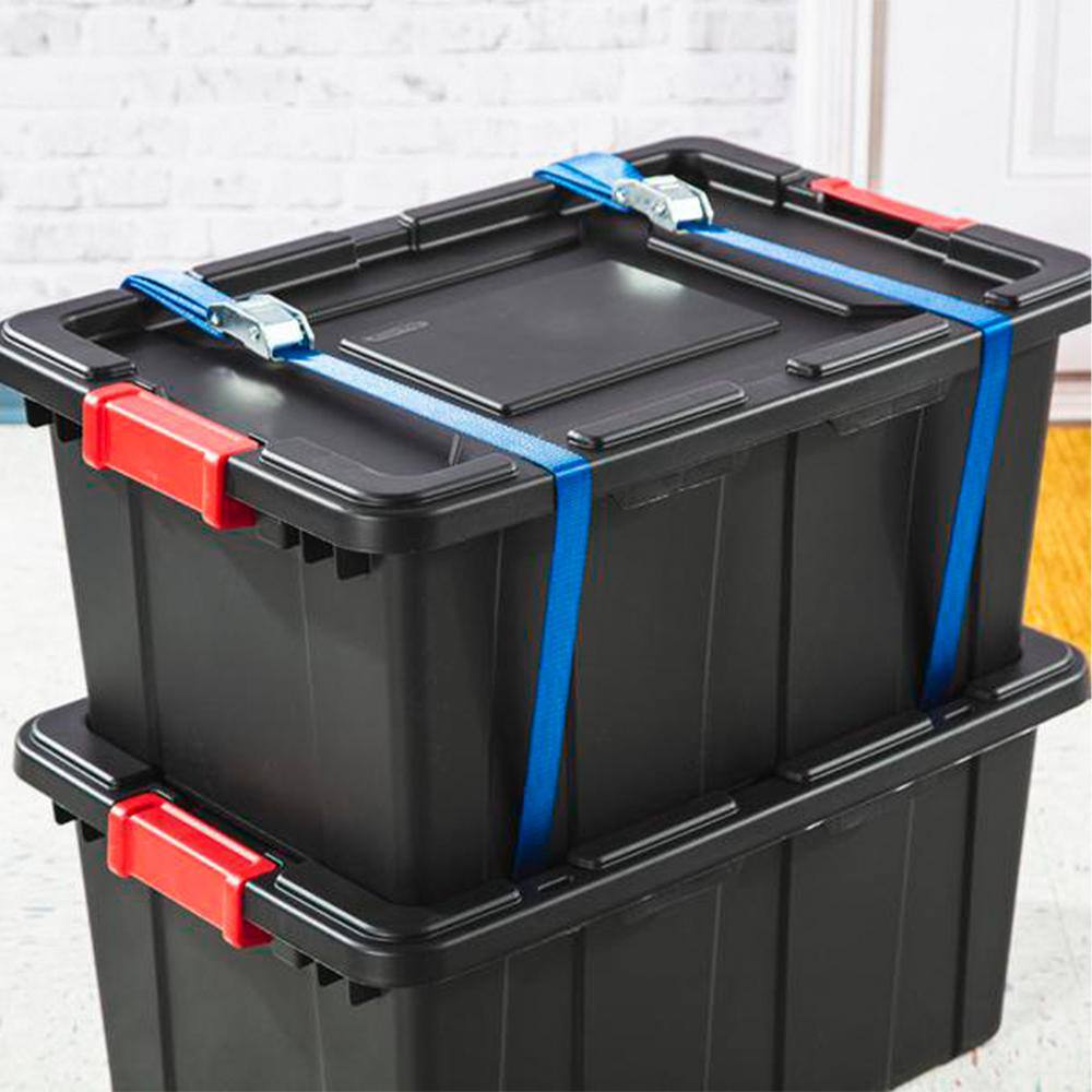 Sterilite Durable Rugged Industrial 15 Gal. Storage Bin in Black (6-Pack) 6 x 14649006