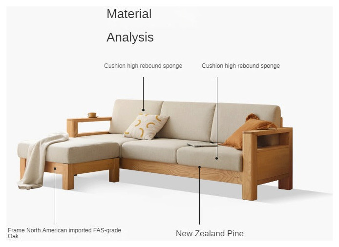 Oak Solid Wood Sofa   Transitional   Sectional Sofas   by GVAwood  Houzz