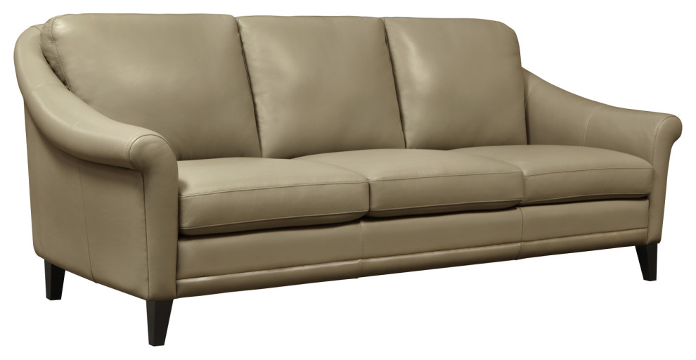 Sienna Genuine Leather Midcentury Modern Sofa   Contemporary   Sofas   by Hello Sofa Home  Houzz