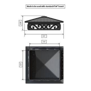 FENCE  DECK RITE Unique design post caps fits standard 4x 4 posts. Reinforced black polypropylene. 30 pcs FDR-POCA-30