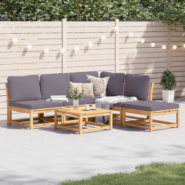 vidaXL Patio Sofa with Cushions 2Seater Outdoor Loveseat Solid Wood Acacia