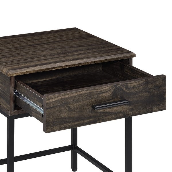 Brown MDF Coffee Table End Table With Drawers