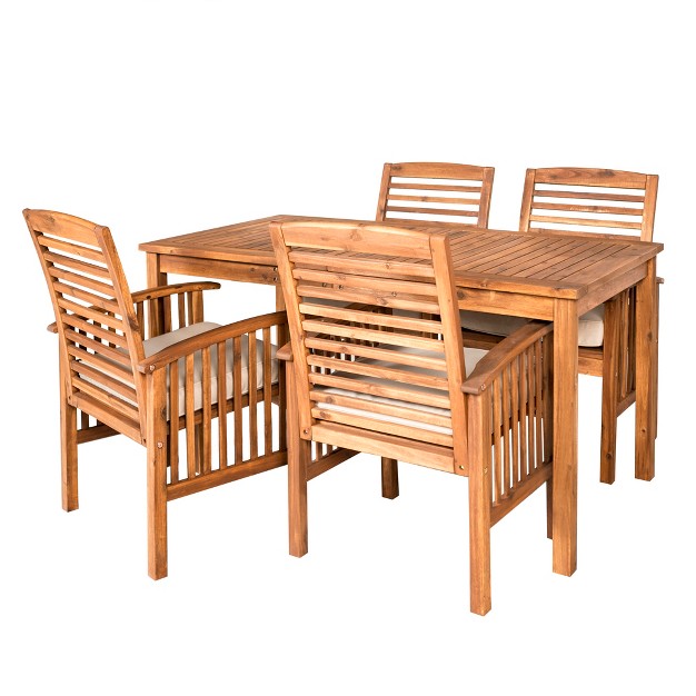 Ravenscroft 5pc Acacia Wood Patio Dining Set Saracina Home