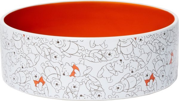 Disney Winnie the Pooh Orange No-Skid Ceramic Dog and Cat Bowl