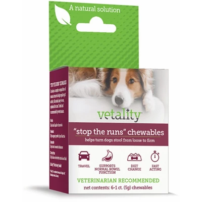 Vetality Stop The Runs Dog Chews