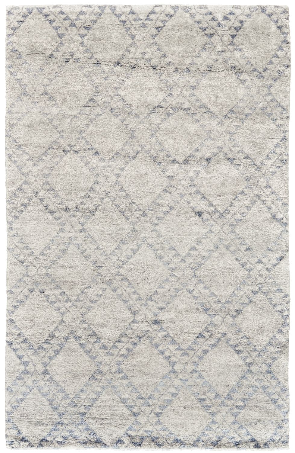 Bahar Hand Knotted Ivory and Blue Rug by BD Fine