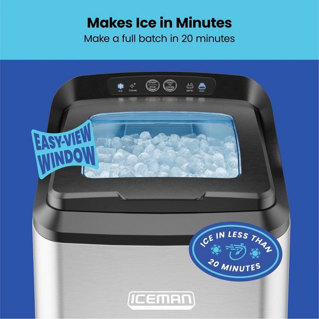 Chefman Iceman Countertop Nugget Ice Machine With 3lb Capacity Stainless Steel