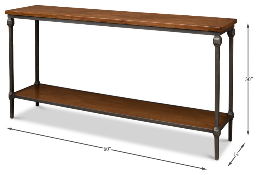 Huntsman Console Table With Shelf Wood and Iron Frame   Transitional   Console Tables   by Sideboards and Things  Houzz