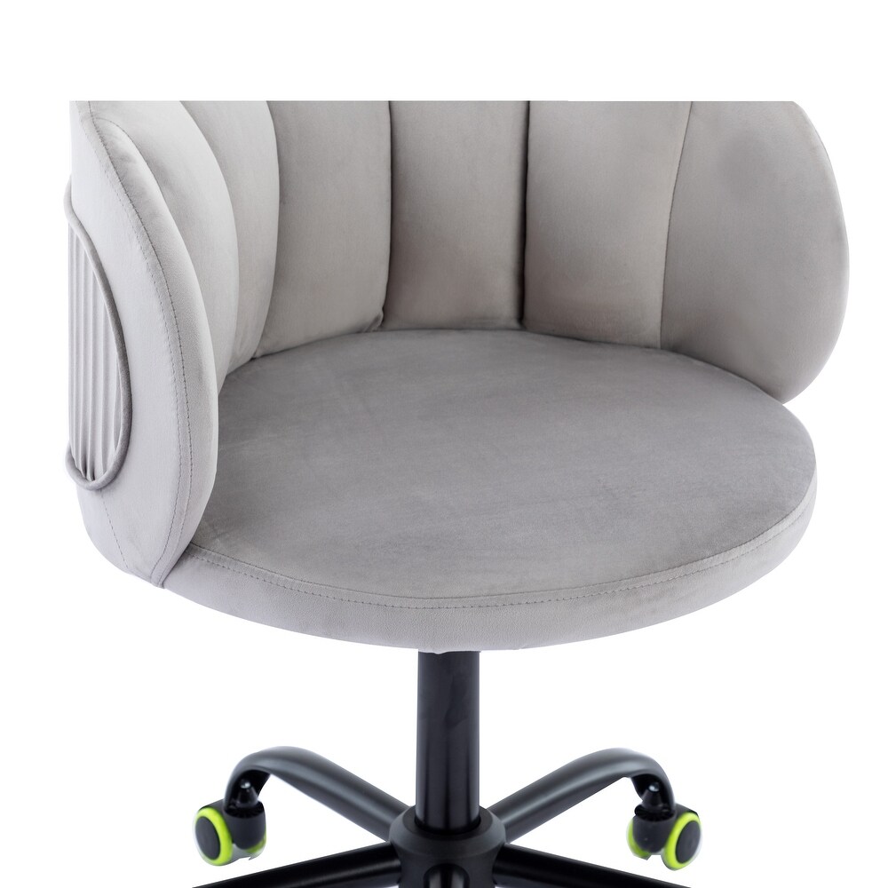 360 Degree Swivel Velvet Leisure Office Chair With Rolling Wheels