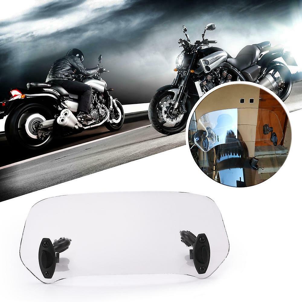 Adjustable Clip On Motorcycle Windshield Extension Spoiler Wind Deflector Clear